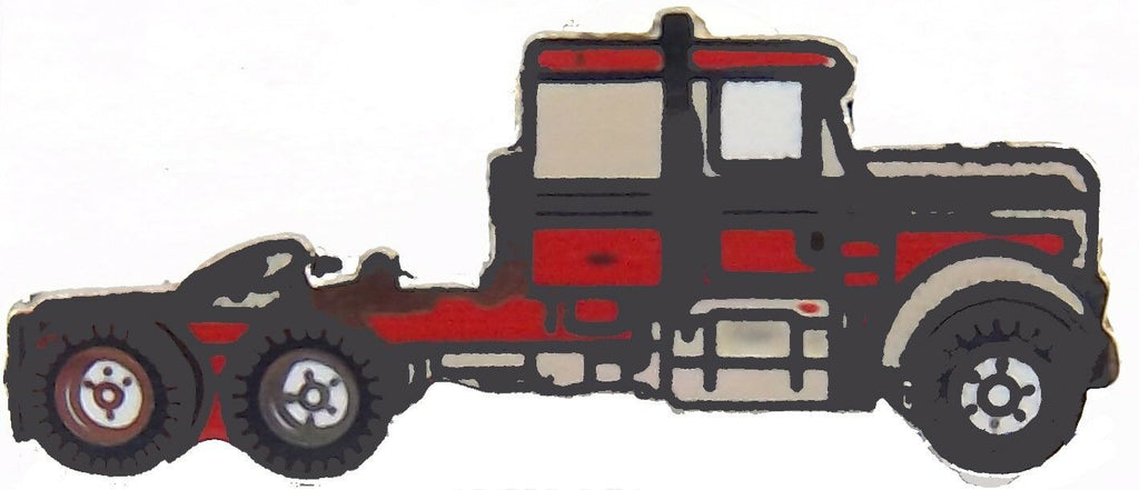 Semi Truck Hat Pin Tie Tack Lapel Pin Red & White Painted Metal Stud BJ397-TT