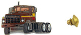 Semi Truck Hat Pin Tie Tack "International" Painted Metal Stud Mount BJ661-TT
