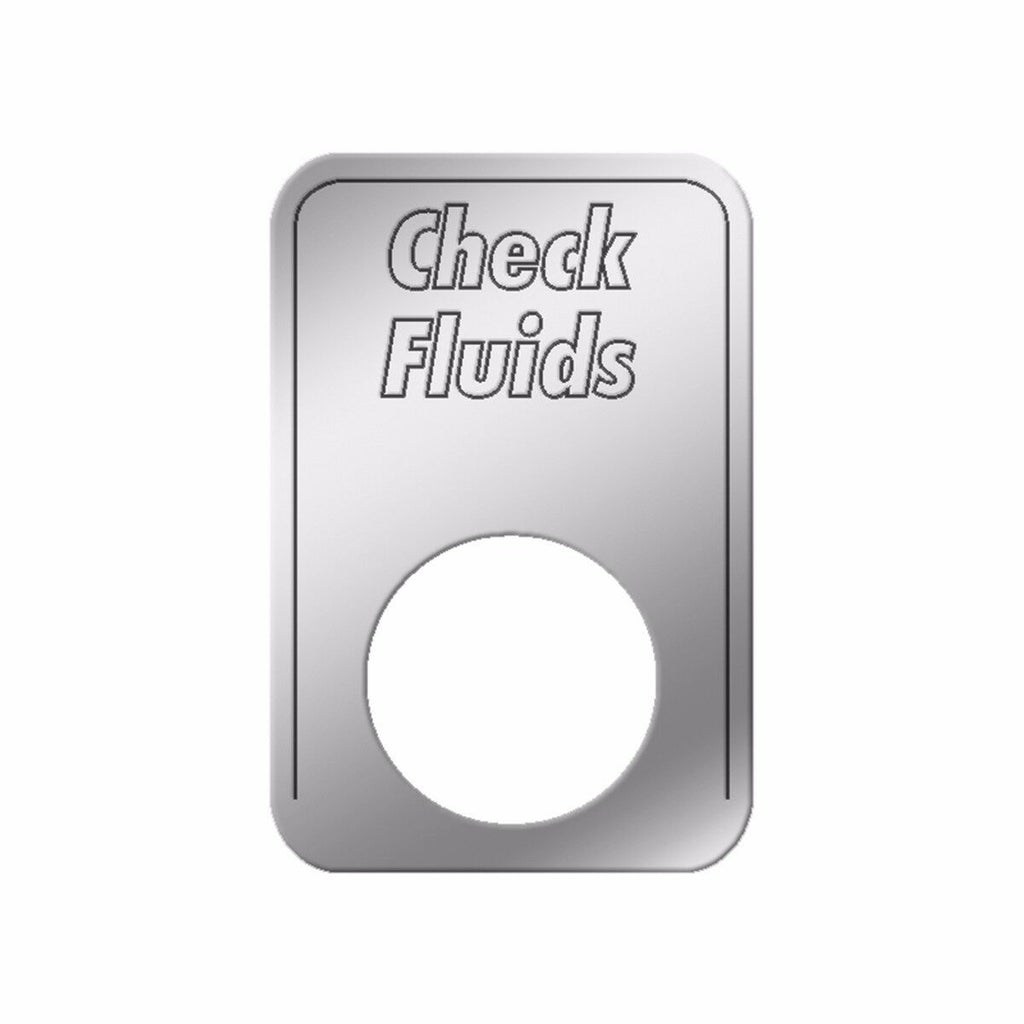 Indicator Light Plate for Kenworth Check Fluids Stainless Block Letters GG#68561