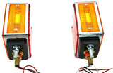 2-Square 24 Led Turn Signal Lights Pearl Amber/Red Lens 1 or 2 Studs #GG77615