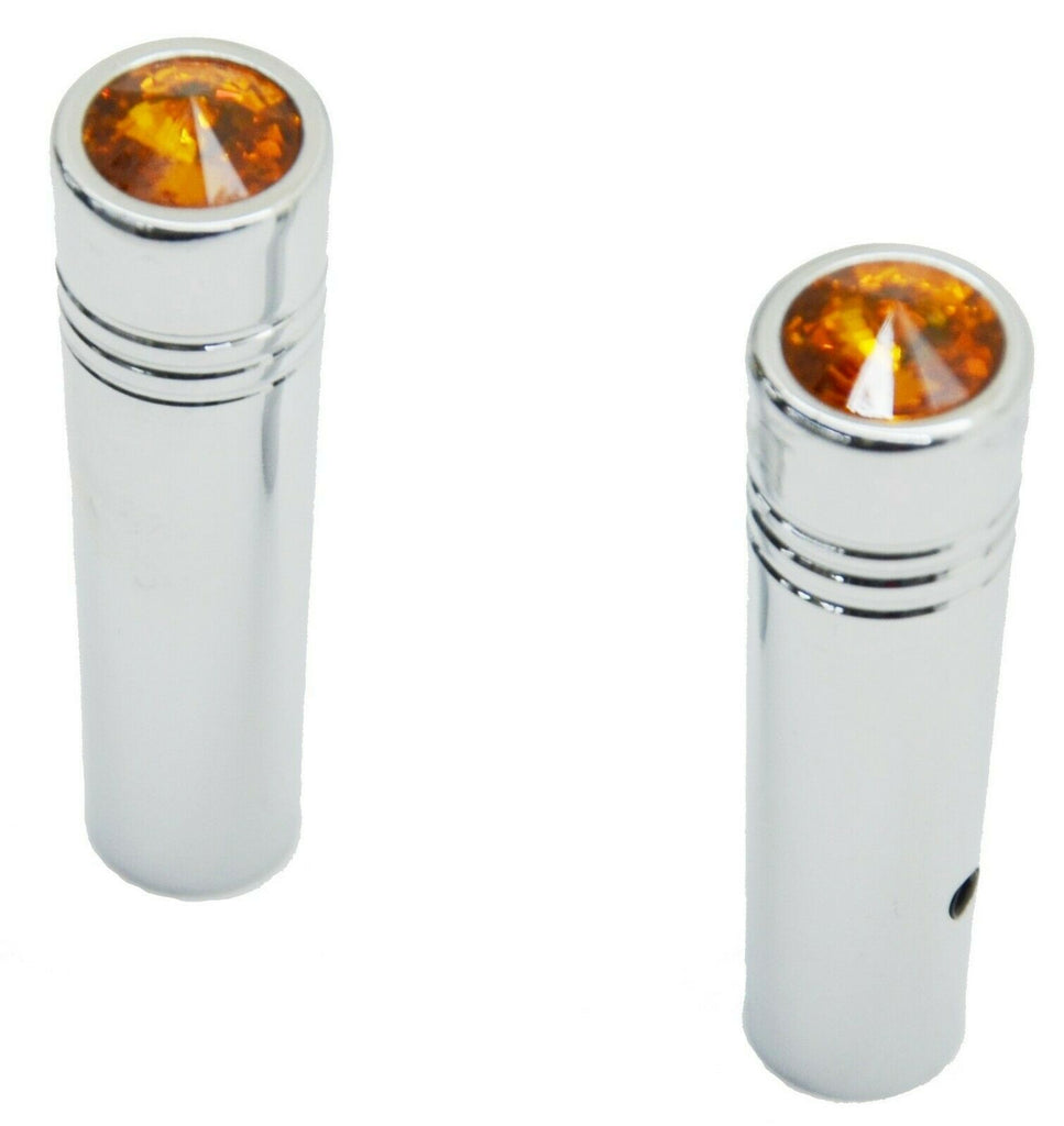 toggle switch extensions(2) 2 1/4" tall 3/8" I.D. amber jewel chrome Kenworth