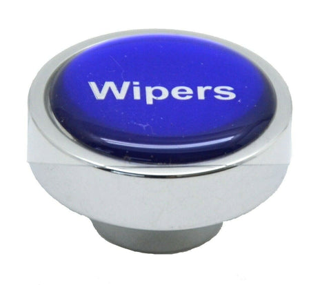 Wipers Dash Knob for 1/4" Shaft Chrome Body 1" Blue/Silver Sticker GG#96321