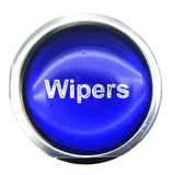 Wipers Dash Knob for 1/4" Shaft Chrome Body 1" Blue/Silver Sticker GG#96321