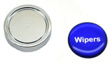Wipers Dash Knob for 1/4" Shaft Chrome Body 1" Blue/Silver Sticker GG#96321