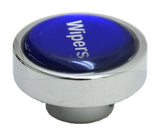 Wipers Dash Knob for 1/4" Shaft Chrome Body 1" Blue/Silver Sticker GG#96321