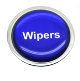 Wipers Dash Knob for 1/4" Shaft Chrome Body 1" Blue/Silver Sticker GG#96321