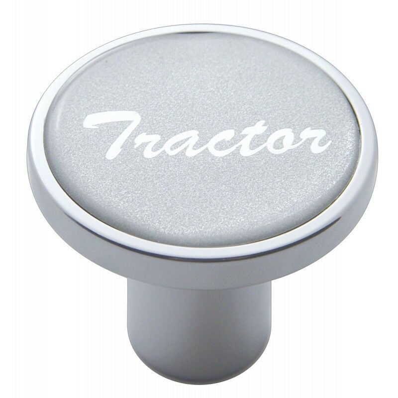 Air Brake Knob Tractor Screw-On Silver Glossy Sticker, Chrome UP#23227