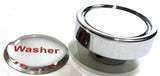 Washer Knob for Peterbilt Kenworth Freightliner Silver w/ Red Letters GG#96316