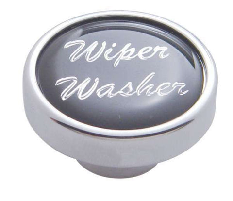 Wiper Washer Control Knob for 1/4” Shaft Black Glossy Sticker Chrome UP#23243