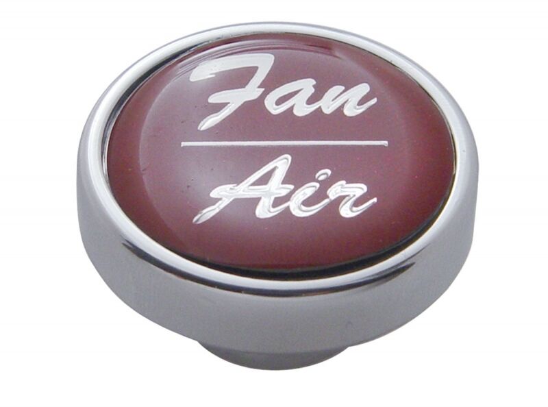 Fan Air Dash Control Knob 1" Red Glossy Sticker Chrome Knob UP#23252 Each
