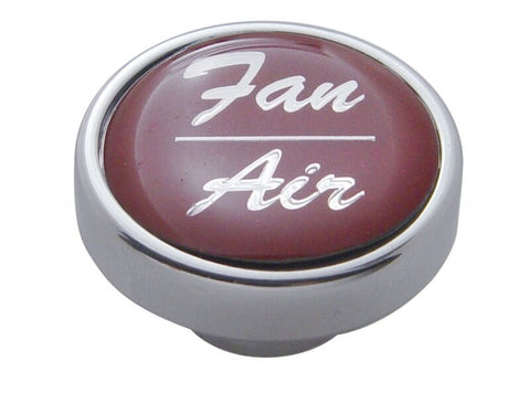 Fan Air Dash Control Knob 1" Red Glossy Sticker Chrome Knob UP#23252 Each