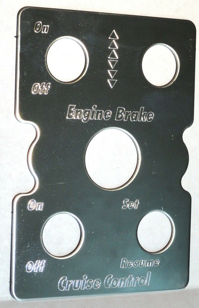 Switch Plate for Peterbilt Engine Brake & Cruise w/Light Stainless GG#68456