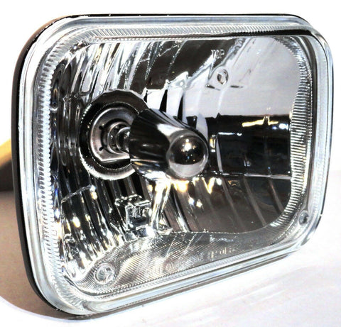 Rectangular Crystal Glass Headlight 5"x7" Replaces H6054 H4/HB2 Halogen UP#31389