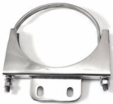 U-Bolt Exhaust Bracket for 5” Stack With 1-1/2x3-3/8 Plate, Stainless UP#21286