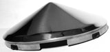 Front Hub Cap 5 Notch Pointed Cone Steel Wheel Stainless 7/16" Lip UP#20147 Pair