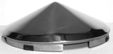 Front Hub Cap 5 Notch Pointed Cone Steel Wheel Stainless 7/16" Lip UP#20147 Pair