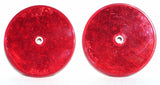 reflectors (2) round 3-1/4" red acrylic for Peterbilt Kenworth Freightliner