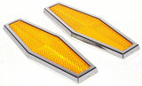 Hexagon Reflectors Universal Amber Acrylic Lens Stick-on 5-1/2 GG#80861-Set of 2