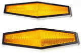 Hexagon Reflectors Universal Amber Acrylic Lens Stick-on 5-1/2 GG#80861-Set of 2