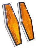 Hexagon Reflectors Universal Amber Acrylic Lens Stick-on 5-1/2 GG#80861-Set of 2