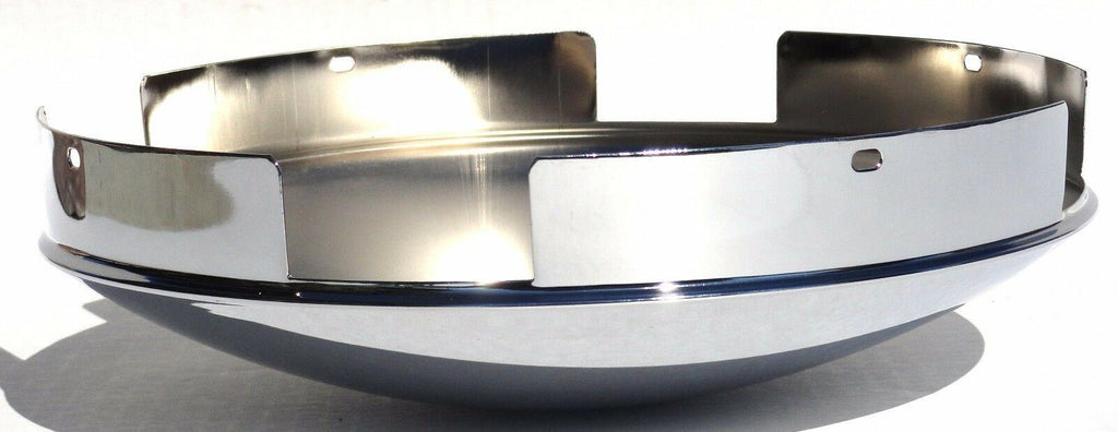 Front Hub Caps 4 Notches for Aluminum Wheel Dome Chrome 1" Lip UP#10118 Pair