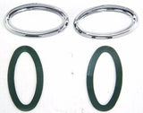 Door Emblem Bezels for Peterbilt Interior Small Visor Oval Plastic UP#20592 Pair