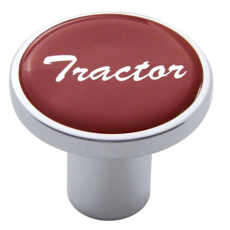 Air Brake Knob Tractor Screw-On Red Glossy Sticker Chrome Knob UP#23226