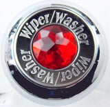 Wiper/Washer Knob for 1/4 " Shaft Red Jewel Chrome Knob 1-3/16" Tall GG#95755