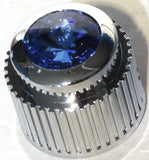 A/C Heater Control Dial Knob For 1/4" Shaft Blue Jewel Plastic UP#41152 Each