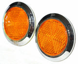 Round Reflectors 2-1/8" O.D. Amber Acrylic Lens w/Bezel Stick-On GG#80831-Pair