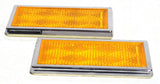 reflectors (2) rectangular 3-1/2 x 1-3/4 amber for Peterbilt Kenworth Volvo Mack