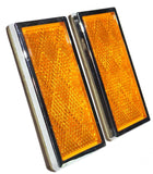 reflectors (2) rectangular 3-1/2 x 1-3/4 amber for Peterbilt Kenworth Volvo Mack