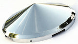 Front Hub Caps 4 Even Notches Cone Pointed Chrome 7/16" Lip UP#10146 Pair