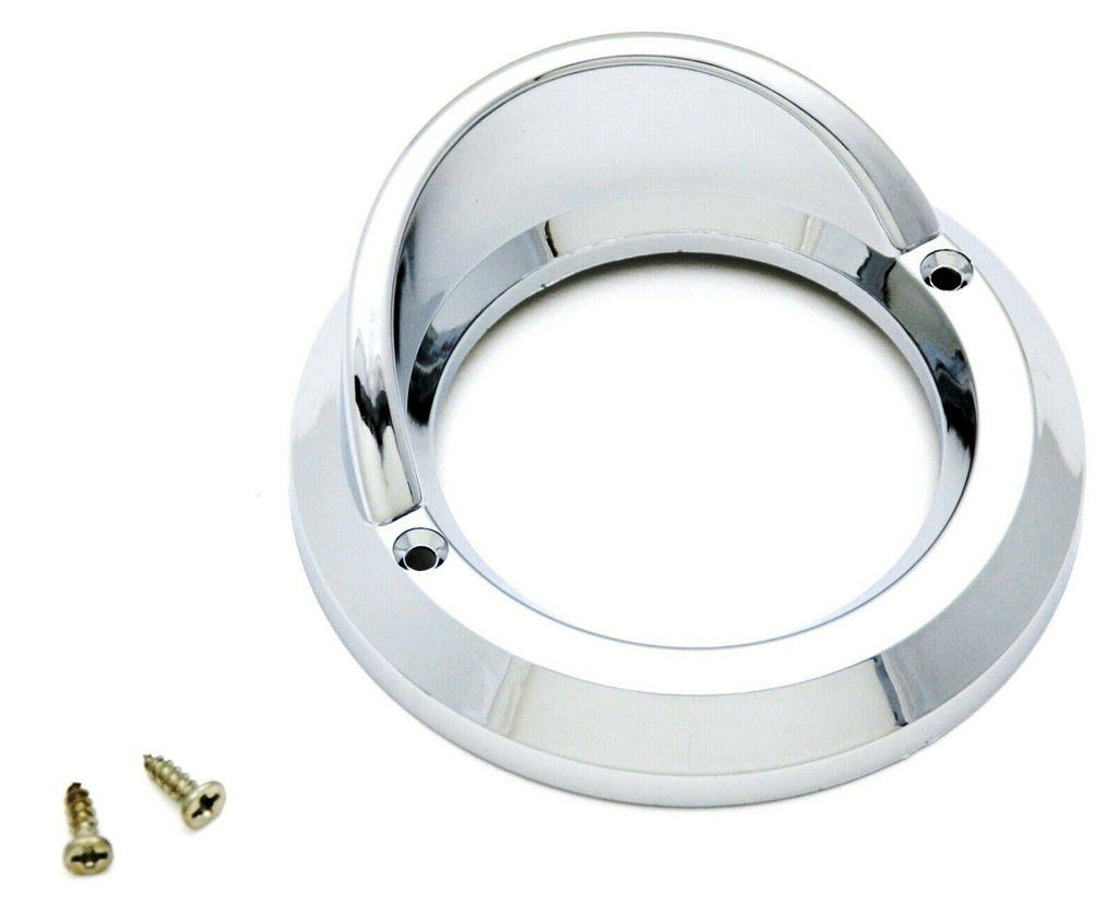 Round Light Bezel W/visor for 2" Grommet Chrome Plastic 2 Hole UP#10481B Each