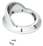 Round Light Bezel W/visor for 2" Grommet Chrome Plastic 2 Hole UP#10481B Each