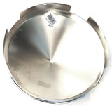 Front Hub Caps 4 Even Notches Cone Pointed Chrome 1" Lip UP#10149 Pair
