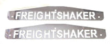 mudflap plates(2) 4x24" FREIGHTSHAKER chrome bolt on mount for Freightliner rear
