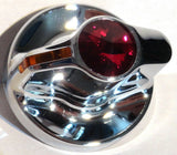 knob A/C heater amber indicator red jewel chrome plastic for Kenworth 2002-05