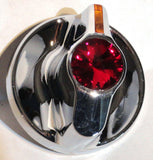 knob A/C heater amber indicator red jewel chrome plastic for Kenworth 2002-05