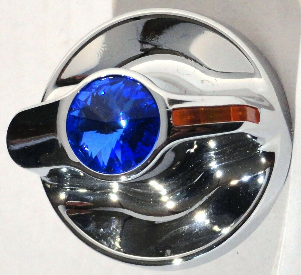 knob A/C heater amber indicator blue jewel chrome plastic for Kenworth 2002-2005