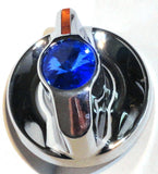 knob A/C heater amber indicator blue jewel chrome plastic for Kenworth 2002-2005