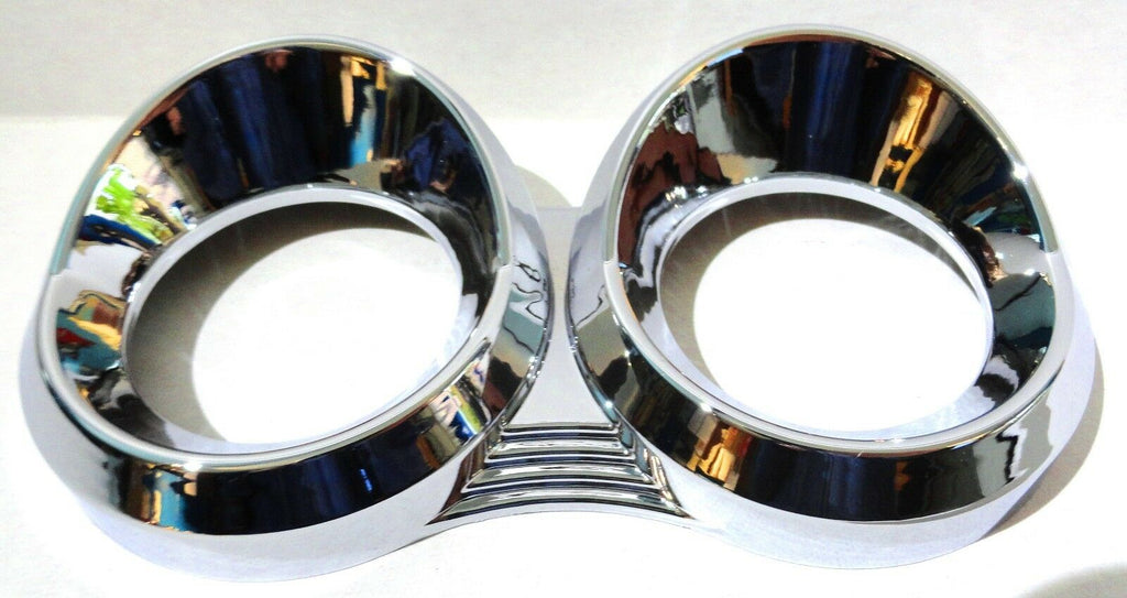 gauge cover small dual horizontal chrome plastic for Peterbilt 1987-2005 dash