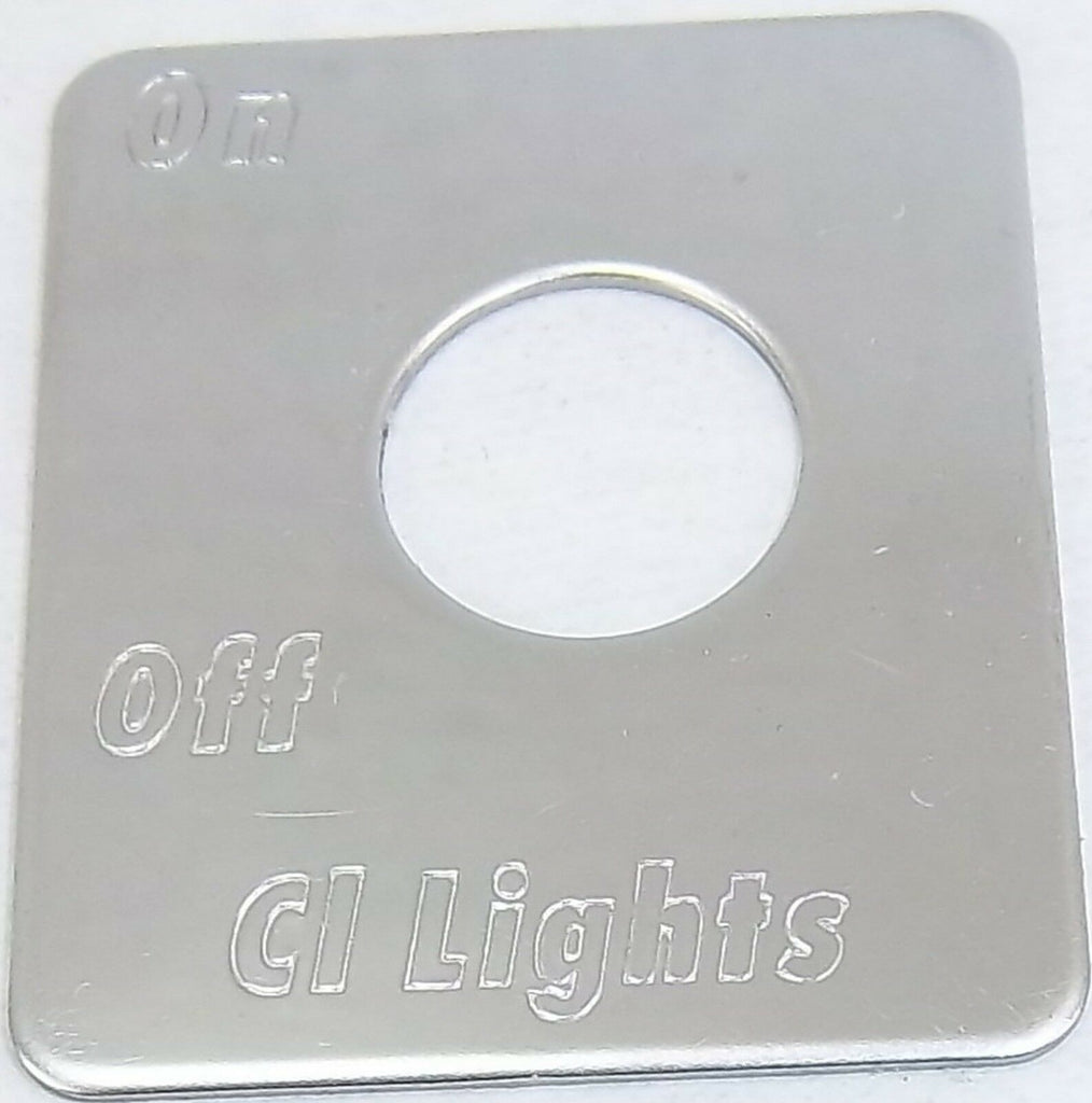 Switch Plate for Peterbilt Clearance Lights On/ Off Stainless Steel GG#68474
