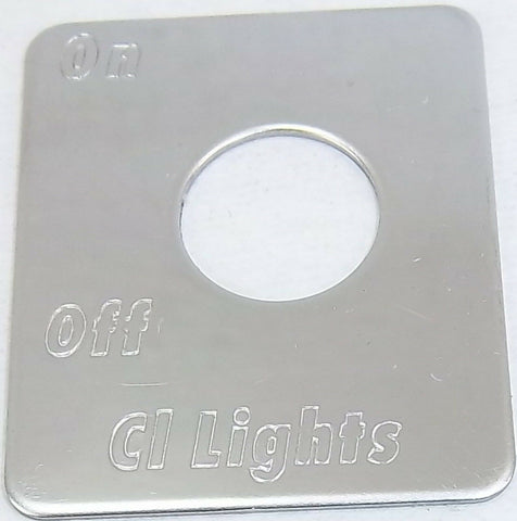 GG Switch Plate for Peterbilt Clearance Lights On/ Off Stainless Steel #68474