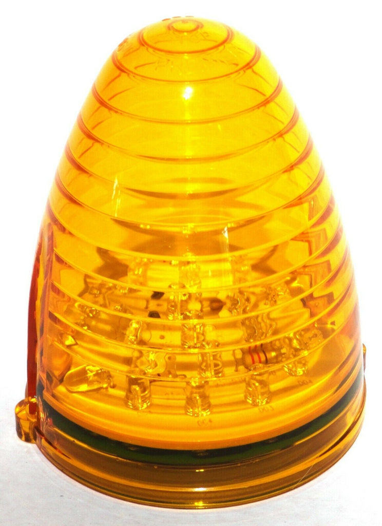 Light 19 amber LEDS amber lens beehive for Peterbilt Grakon top of cab lite each