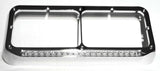 Dual Rectangular Headlight Bezel Clear Lens 19 Amber LEDs Plastic UP#32359 Each