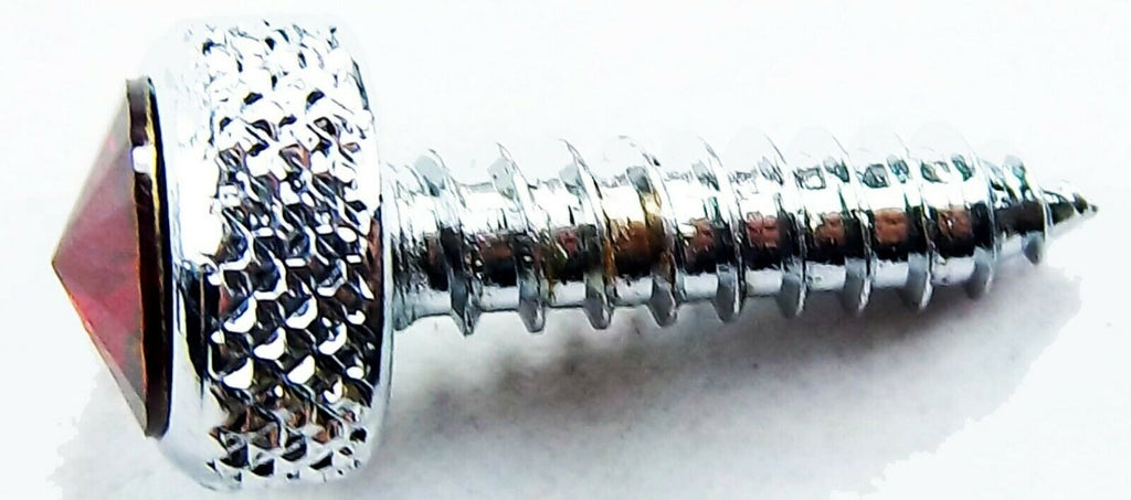 Upper Dash Screws for Kenworth Chrome Knurled Red Jewel 1" UP#23885 Set of 6