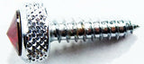 Upper Dash Screws for Kenworth Chrome Knurled Red Jewel 1" UP#23885 Set of 6