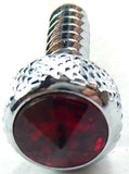 Upper Dash Screws for Kenworth Chrome Knurled Red Jewel 1" UP#23885 Set of 6