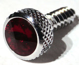 Upper Dash Screws for Kenworth Chrome Knurled Red Jewel 1" UP#23885 Set of 6